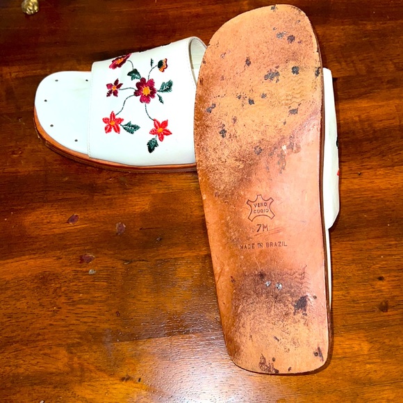 Naked Feet Women’s Leather White Leather Sandals Size 7 - Picture 5 of 5